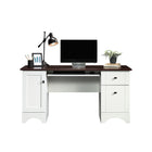 Sauder 59"W La Collection Sauder Select Bureau - Finition Soft White-  L'espace de rangement derrière la porte peut contenir une tour CPU verticale et dispose d'une étagère réglable