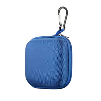 Étui carré pour écouteurs Basic Tech avec mousqueton - bleu marin-Léger et durable