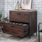 Sauder - La Collection Market Commons Classeur lateral - Finition Rich Walnut-Tiroirs avec coulisses à extension complete pour dossiers suspendus de format lettre ou legal.