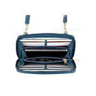 Portefeuille pour Téléphone à Bandoulière Tissé de Blocage d'Ellie Karla Hanson RFID, Bleu-Détachable, bretelle réglable. Fermeture à glissière