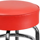 Flash Furniture – Tabouret de bar, tubulure chromée à double anneau, siège rouge (XUD100RED)-Capacité de poids de 500 lb