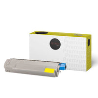 Premium Tone - Okidata 44059109 Cartouche de toner Compatible, Jaune-Jaune