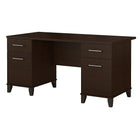 Bush Furniture – Bureau Somerset de 60 po de large, cerisier moka-Des charnières lisses de style européen s’ouvrent et se ferment en silence