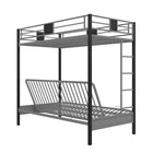 Lit superposé une place/futon Silver Screen - Argenté/Noir-7