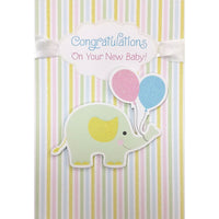 Rosedale ? Cartes de souhaits et enveloppes « Congratulations On Your New Baby! » dorée, 5 1/2 x 8 po, 6/paquet (19680)-Imprimé sur du papier cartonné non couché de haute qualité