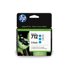 Paquet de 3 cartouches d’encre cyan HP 712 DesignJet-Cyan