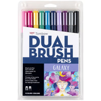 Tombow - Stylos à double pointe, couleurs Galaxie, paq./10-10 pièces aux couleurs Galaxie, dans un étui en plastique