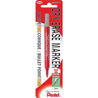 Pentel - Marqueur à pointe fine à effacement sec, rouge-Marqueur à effacement sec