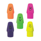 Merangue - Gommes à effacer capuchons Happy Face, 12/paquet-Dotées de design de visages souriants hauts en couleur