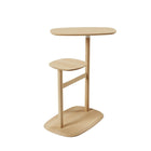 Umbra Swivo Table d'appoint double et pivotante - naturel-Fabriqué en bois naturel et en métal blanc, Swivo a été inspiré par des formes naturelles douces, créant un motif minimaliste et moderne.