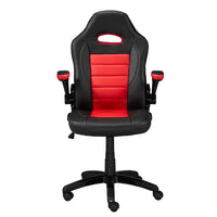 Brassex - Chaise de jeu Remy, noir/rouge-Le soutien lombaire integre protege votre dos de la tension d'être assis pendant de longues periodes