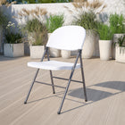Flash Furniture – Chaise pliante en plastique HERCULES, capacité de 330 lb, blanc avec tubulure anthracite (DADYCD50WH)-Finition du cadre enduit en poudre charbon