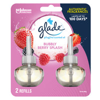 Glade - Branchées Huile parfumée Recharge - Éclat de Baies pétillantes - Paquet de 2-Embellissez l'air avec notre purificateur d'air Glade Branchées