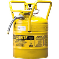 Justrite – D.O.T. AccuFlow – Canettes de sécurité, 5/8 x 9 x /4 x 17 1/4 po, jaune-Un support attaché au bec avec une vis de serrage facile à saisir empêche la libération de vapeur et de déversements pendant le transport