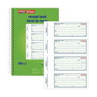 Staples - Livret de facturation bilingue à reliure spiralée, 100 exemplaires triples, 4 reçus par page, autocopiant, 7 x 10 po-Livret de reçus bilingue qui permet d'émettre facilement des reçus d'ordre général en anglais ou en français