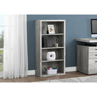 Monarch Specialties - 7405 48 po H Etagere - Faux Bois Gris/Tablettes Ajustable-Conception contemporaine, lignes épurées construites à partir des panneaux épais