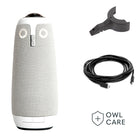 Owl Labs - Pack premium - de caméra de visioconférence intelligente Meeting Owl 3-Meilleure Collaboration : Le Meeting Owl 3 capture la vidéo à 360 degrés en HD 1080p et l'audio à 360 degrés jusqu'à 18 pied (5,5 m). Se concentre automatiquement sur la personne qui parle pour favoriser une collaboration active et une participation accrue, tout en affichant une vue à 360 degrés de la salle.