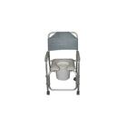 Drive Medical – Chaise d’aisance portative pour la douche, légère, avec roulettes (11114KD-1)-Siège de toilette en vinyle rembourré, ouvert à l'avant