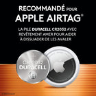 Duracell - 2032 pile bouton lithium-PILES LONGUE DURÉE CONÇUES POUR LA FIABILITÉ : Les piles boutons au lithium Duracell CR2032 de 3 volts offrent une puissance et une performance longue durée sur lesquelles vous pouvez compter pour les appareils domestiques ou en déplacement, comme les clés intelligentes, les télécommandes, les Apple AirTag®, les bougies sans flamme, les caméras sans fil, les thermomètres, les glucomètres, les jouets et plus encore