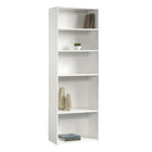Sauder Beginnings Bibliothèque avec 5 tablettes Finition blanc doux-Cinq tablettes: Trois tablettes réglables & Deux tablettes fixes