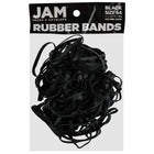 JAM PAPER - elastiques colores, Taille 64, Paquet de 100, Noir-Couleur : Noir