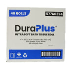DuraPlus - Papier hygiénique 2 épaisseurs - Blanc - Paquet de 48-Le produit a des dimensions de 4 po x 3.5 po x 4.38 po
