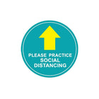 8 "autocollant circulaire de distanciation sociale avec symbole de flèche-Autocollant de plancher adhésif