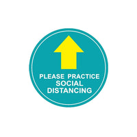 8 "autocollant circulaire de distanciation sociale avec symbole de flèche-Autocollant de plancher adhésif