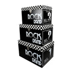 Boîte de rangement groupe rock noir,3/paquet 52965-2