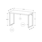 Monarch Specialties - 7154 Bureau 48 po L - Blanc/Metal Argent-Facile à assembler avec des instructions de montage illustrées et toute la quincaillerie incluse, prêt à être ajouté à votre environnement de travail moderne.