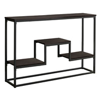 Monarch Specialties - 3582 Table D'Appoint - 48 po L/Console D'entrée Espresso/Noir-Table console à plusieurs niveaux avec un dessus du table long et rectangulaire et 3 tablettes de rangement au fini espresso brun foncé