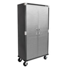 Seville Classics - Armoire de rangement roulante UltraHD - 36 po L x 18 po l x 72 po H - Graphite-2 portes verrouillables en acier inoxydable avec loquet magnétique (2 clés incluses)