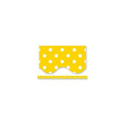 Teacher Created Resources - Bordure ondulée à pois Tcr4668, 35 x 2,187 po, jaune/blanc, 108/paquet (TCR4668)-Les bordures sont idéales pour les salles de classe de la maternelle au secondaire 5