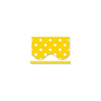 Teacher Created Resources - Bordure ondulée à pois Tcr4668, 35 x 2,187 po, jaune/blanc, 108/paquet (TCR4668)-Les bordures sont idéales pour les salles de classe de la maternelle au secondaire 5