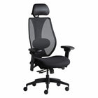 Gry Mattr + ergoCentric - Fauteuil de bureau sCentric - noir-Dossier à double courbure offrant un support lombaire et latéral, mécanisme de réglage infini sur 5 po breveté, réglage de la profondeur du siège