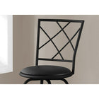 Monarch Specialties - 2375 Tabouret De Bar - Lot de 2 /Pivotant/ Siege Simili-Cuir Noir - Paquet de 2-Sièges recouverts de similicuir noir pivotants à 360 degrés