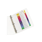 Avery – Intercalaires de table des matières Jan.-Déc. pour imprimantes laser/jet d’encre - 12onglets - paq./1 - multicolores-Perforés avec 3 trous, 12 onglets préimprimés