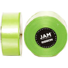 JAM PaperMD – Ruban de satin double face, 1,5 po de largeur x 25 verges, vert lime, 2/paquet (808SAligr25g)-Idéal pour les emballages-cadeaux, les vêtements ou pour décorer ou attacher des bouteilles, des pots et des paniers-cadeaux