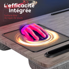 ShoppingAll - Bureau pour ordinateur portable - Gris-Un tapis de souris intégré est ajouté pour que vous puissiez travailler aussi efficacement que possible où que vous soyez. Le tapis de souris a une surface lisse pour faciliter l'utilisation de n'importe quelle souris.