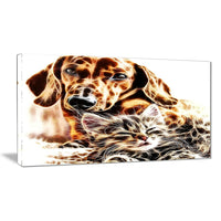 Designart – Imprimé sur toile, meilleurs amis chat et chien (PT2413-32x16)-Impression