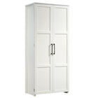 Sauder - La Collection HomePlus Meuble de rangement - Finition White-Espace rangement dissimulé derrière les portes.