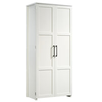 Sauder - La Collection HomePlus Meuble de rangement - Finition White-Espace rangement dissimulé derrière les portes.