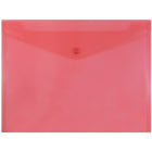 Jam Enveloppes de plastique format livret avec fermeture à pression, 9 1/4 x 13 po, rouge-Grillage rouge