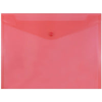 Jam Enveloppes de plastique format livret avec fermeture à pression, 9 1/4 x 13 po, rouge-Grillage rouge
