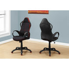 Monarch Specialties - 7259 Chaise De Bureau Multi-Position- Noir/Tissu Rouge/-Le siège pivotant à 360 degrés et la base noire à 5 branches avec roulettes à capuchon offrent la mobilité, tandis qu'un mécanisme réglable en hauteur avec contrôle d'inclinaison / verrouillage permet d'optimiser la chaise pour la personne assise