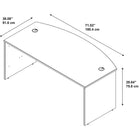 Bush® - Bureau à devant arqué de la collection Westfield, fini cerisier mocha-Peut accepter un module en coin ou un pont-retour à droite ou à gauche pour obtenir une configuration en L ou en U