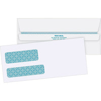 Quality Park - Enveloppes de sécurité n° 10 à fenêtre double Redi-Seal, 4 1/8 x 9 1/2 po, 24 lb, blanc, boîte de 500-Enveloppes n° 10 polyvalentes, idéales pour l'envoi de lettres, chèques, relevés, factures et autres