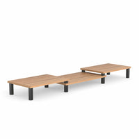 ShoppingAll - Support et rehausseur pour double moniteur - Noyer-Conçu pour augmenter la disposition verticale des moniteurs, ordinateurs portables, imprimantes, téléviseurs et écrans LCD