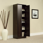 Sauder - Armoire de rangement Home Plus avec 4 tablettes ajustables, chêne Dakota-Panneau arrière fermé avec passe-fils
