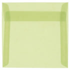 JAM Paper Enveloppes translucides, 5,5 x 5,5 po, vert feuille, 250/paquet-Enveloppes en papier translucide vert feuille